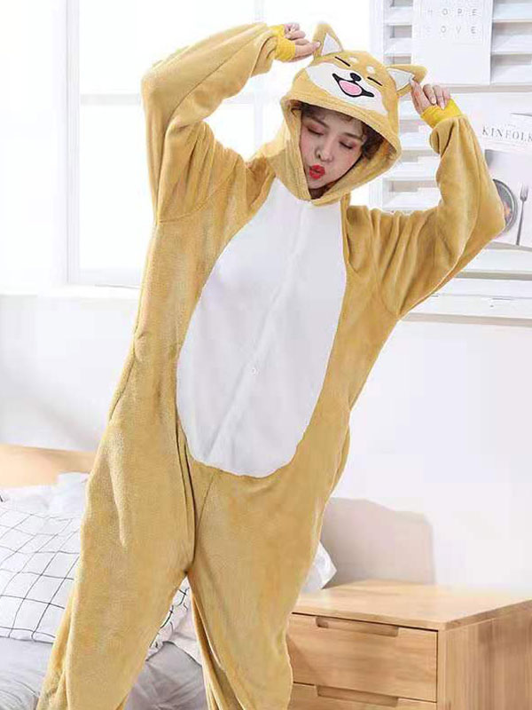 Onesie Kigurumi Para Poliéster Amarillo Perros Doge Pijamas Disfraz Costumeslive.com