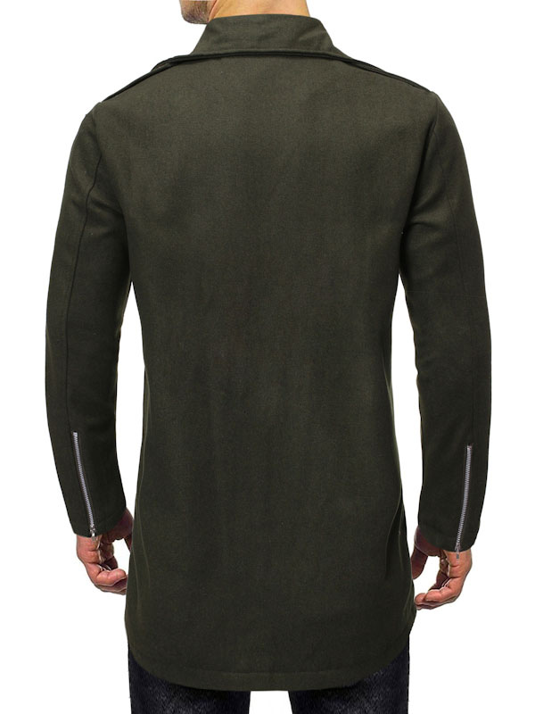 Men's Clothing Jackets & Coats | Men's Jackets & Coats Men's Coats Turndown Collar Artwork Casual Hunter Green Fashion - PH06548