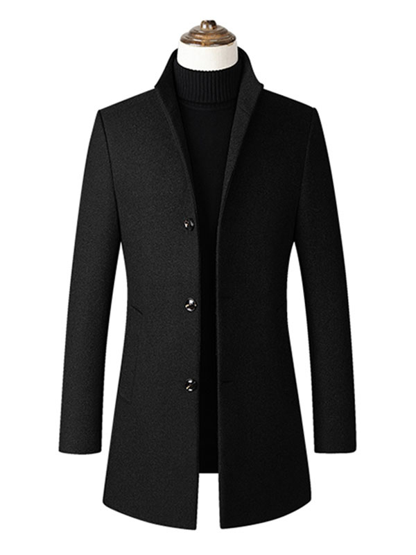 Men's Clothing Jackets & Coats | Men's Jackets & Coats Men's Coats Turndown Collar Artwork Casual Burgundy Fashion - FJ96518