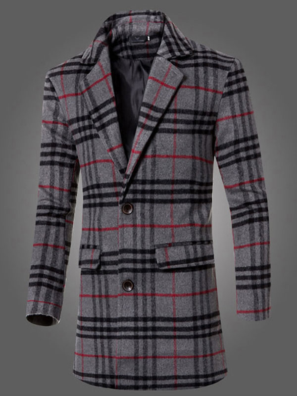Men's Clothing Jackets & Coats | Men's Jackets & Coats Men's Coats Turndown Collar Artwork Casual Red Quality - QZ44605