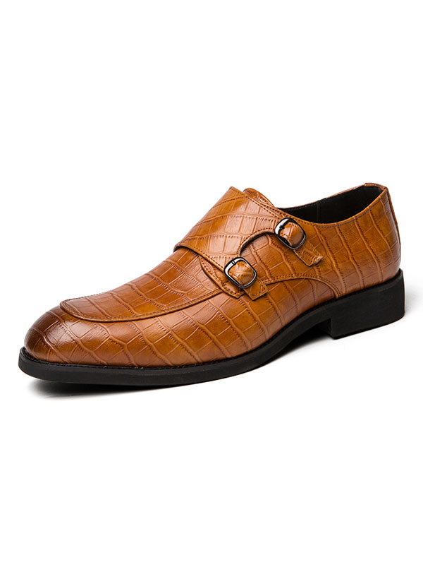 Shoes Men's Shoes | Mens Croc Print Monk Strap Dress Loafers - RP58619