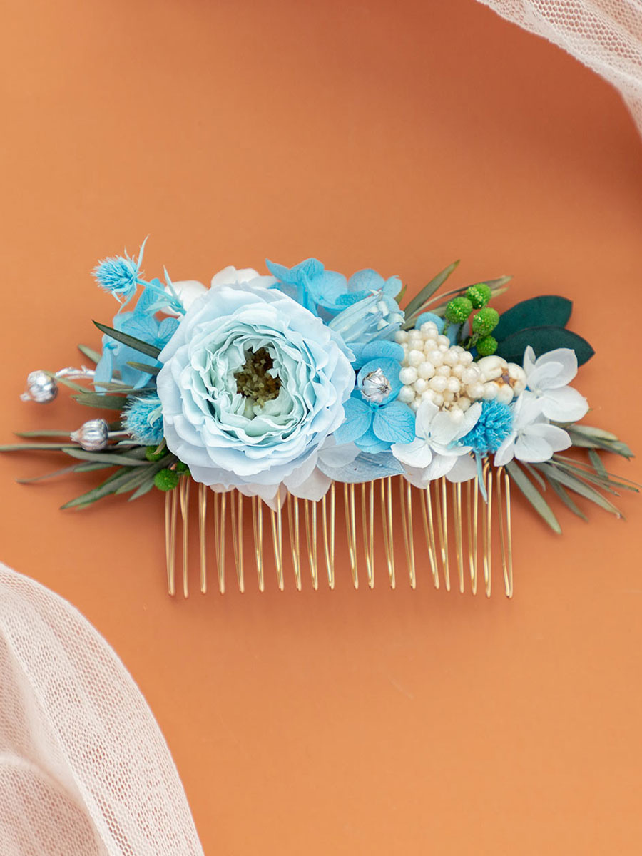 Wedding & Events Wedding Accessories | Pink Headpieces Wedding Comb Dried Flower Hair Accessories For Bride - SL14463