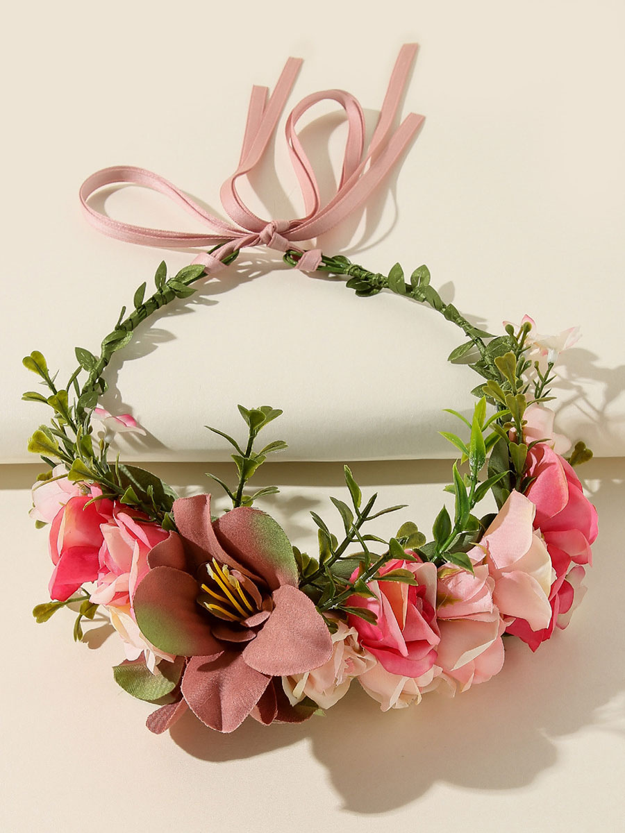 Wedding & Events Wedding Accessories | Light Pink Wedding Flowers Headpiece Polyester Bridal Hair Accessories - SR17773