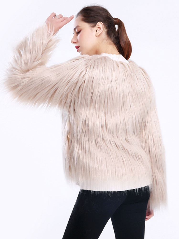 Poncho Mantella In Pelliccia Sintetica Donna - Scialle Elegante Per Matrimoni E Feste - Foto 3