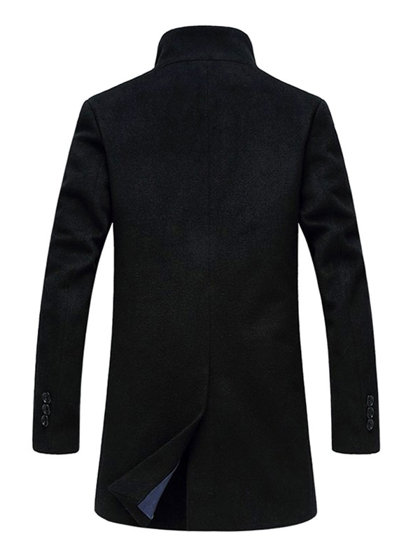 Men's Clothing Jackets & Coats | Men Jackets Coats High Collar Long Sleeves Artwork Casual Black Smart Coats - DD52126