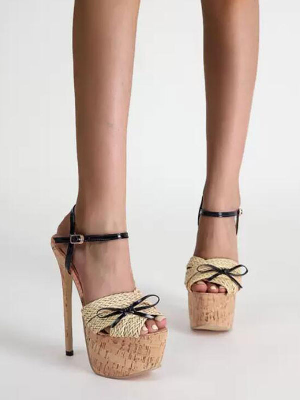 woven platform heels