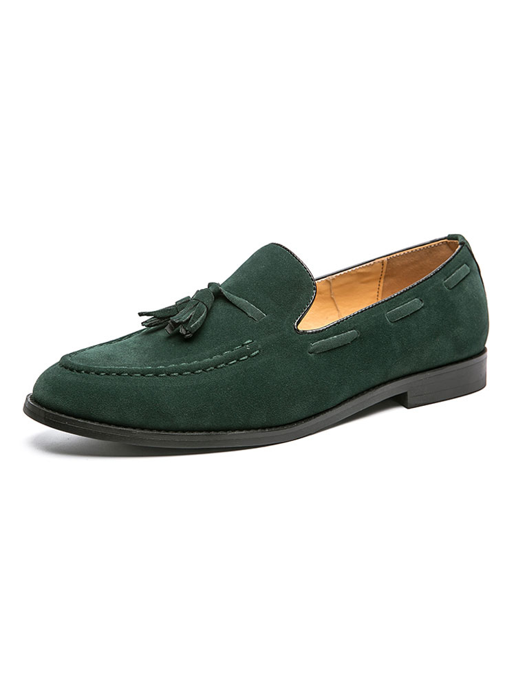 Zapatos de hombre | Mocasines para hombre Slip On Punta redonda Cuero de PU Low Tops Mocasines verdes - SJ63860