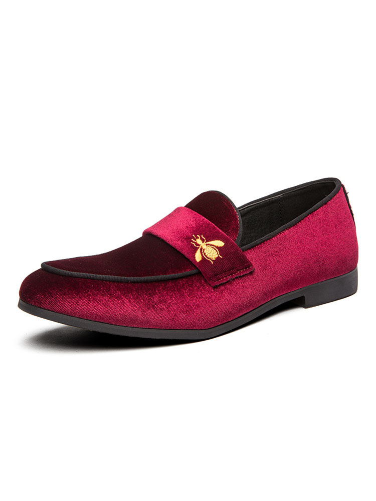 Men's Dress Penny Loafers in Velvet Prom Party Wedding Shoes - Milanoo.com