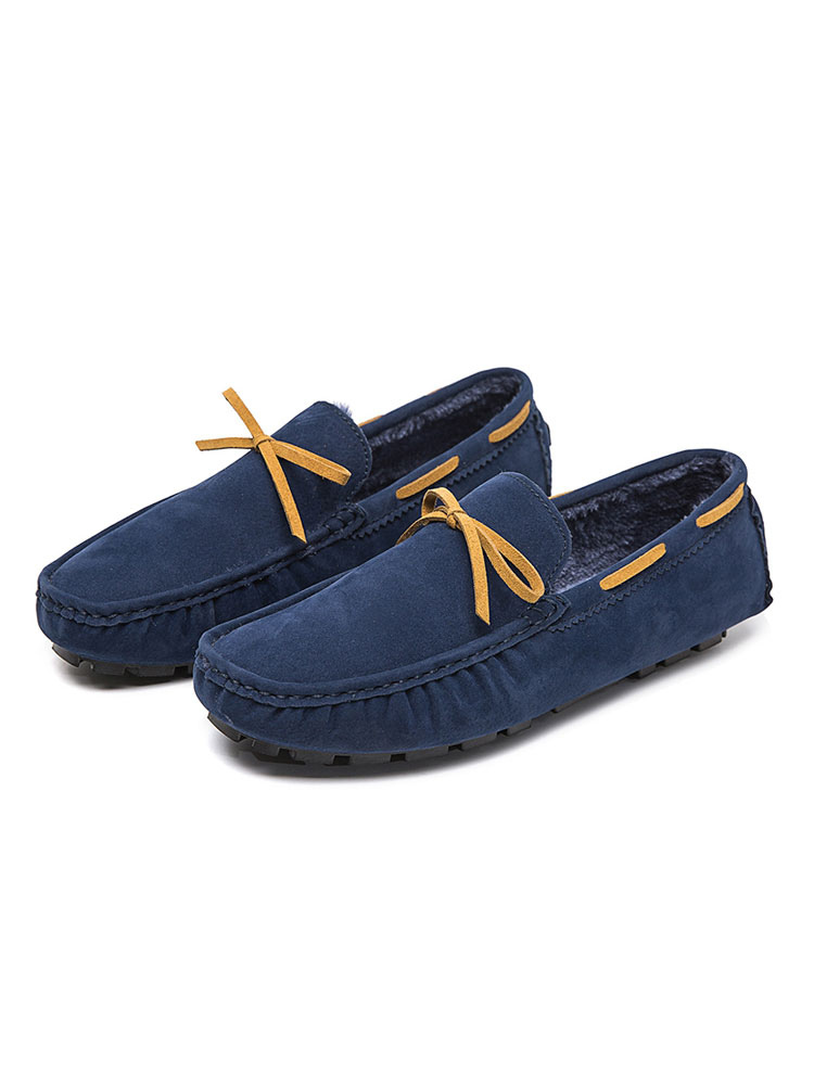 Zapatos de hombre | Mocasines para hombre Mocasines de cuero sintético cómodos con mocasines azules sin cordones - QT50608