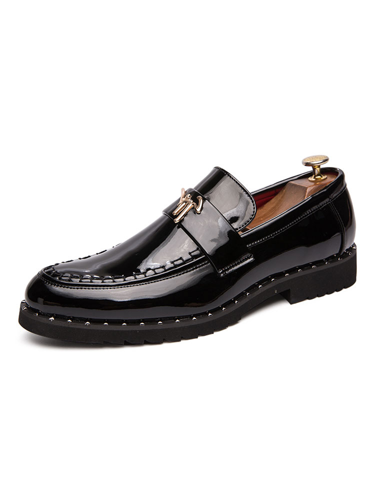 Zapatos de hombre | Mocasines para hombre Slip On Monk Strap Round Toe PU Leather Mocasines negros - SX73650