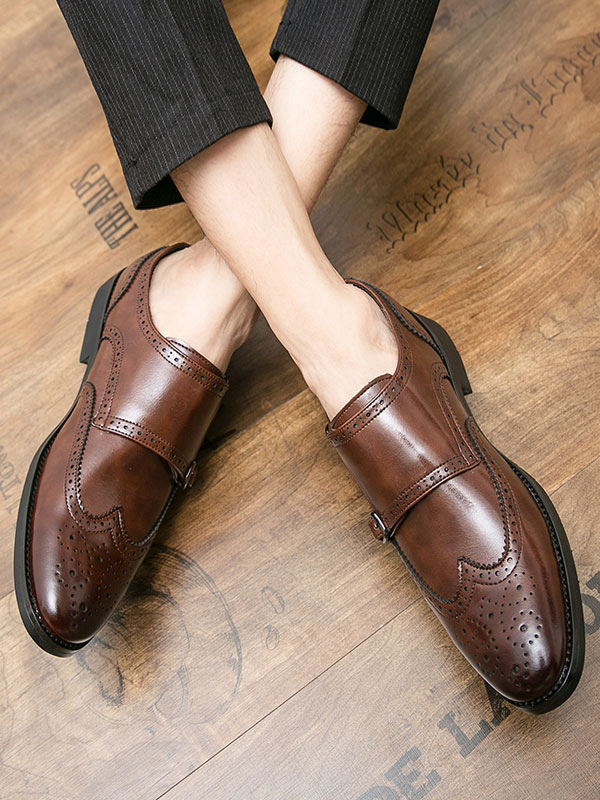 Shoes Men's Shoes | Men Monk Strap Wingtips Dress Loafers - FA63148