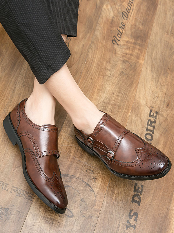 Shoes Men's Shoes | Men Monk Strap Wingtips Dress Loafers - FA63148