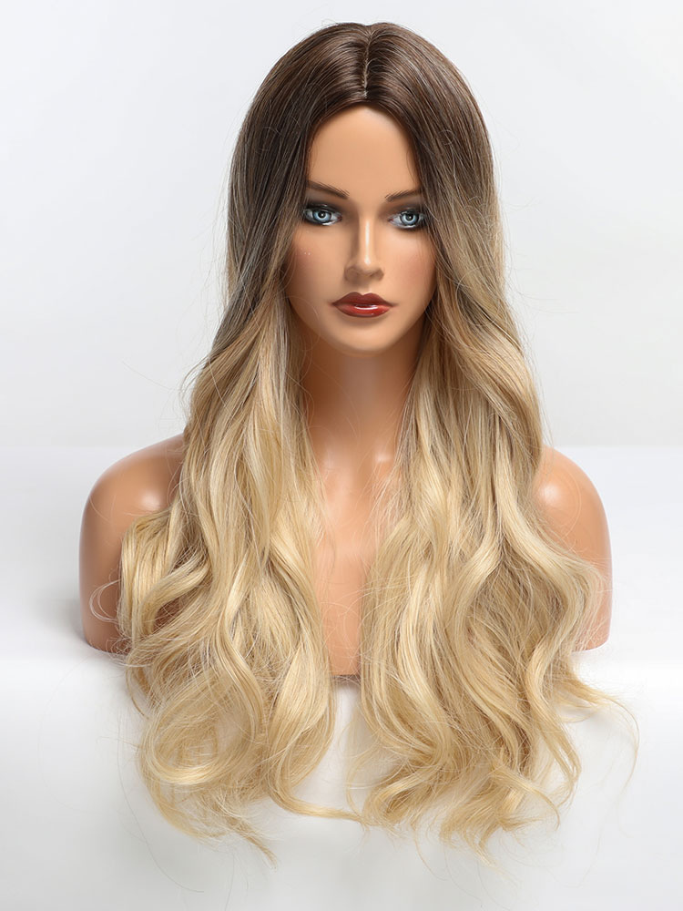 Women's Clothing Accessories | Women Long Wig Ombre Curly Heat Resistant Fiber Tousled Long Synthetic Wigs - YS67220