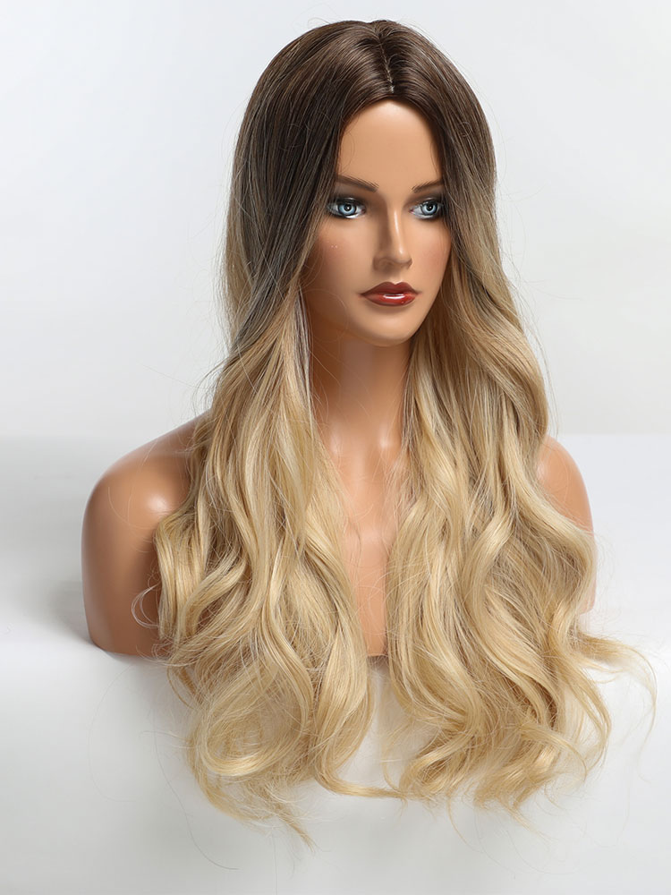 Women's Clothing Accessories | Women Long Wig Ombre Curly Heat Resistant Fiber Tousled Long Synthetic Wigs - YS67220