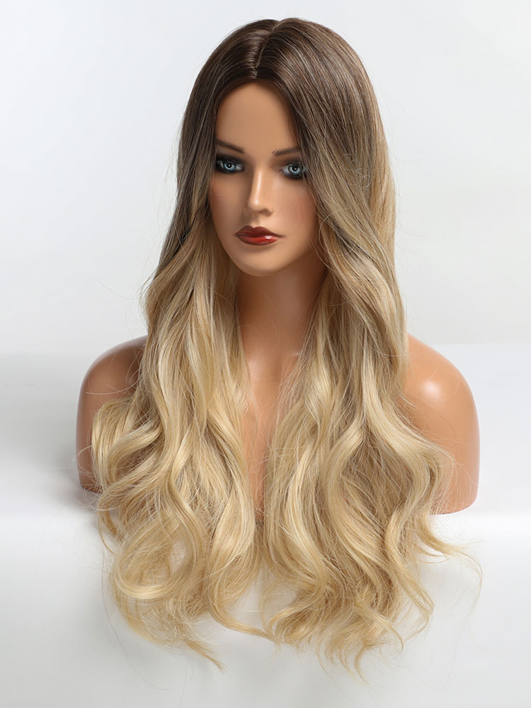 Women's Clothing Accessories | Women Long Wig Ombre Curly Heat Resistant Fiber Tousled Long Synthetic Wigs - YS67220