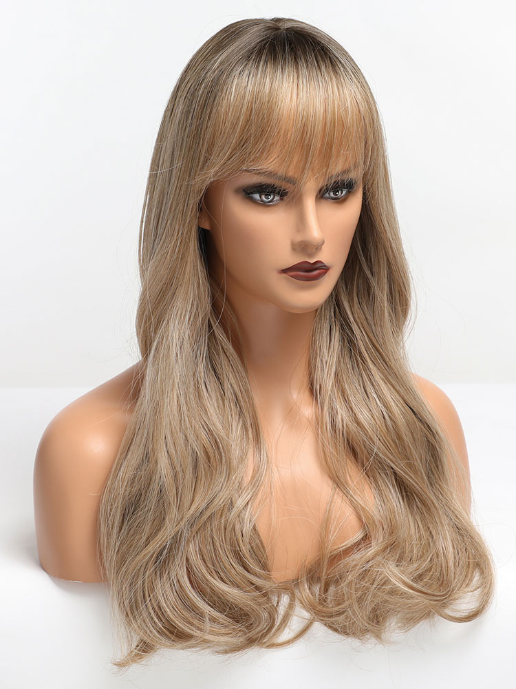 Women's Clothing Accessories | Long Wig For Woman Ombre Curly Heat Resistant Fiber Tousled Long Synthetic Wigs - WC36069