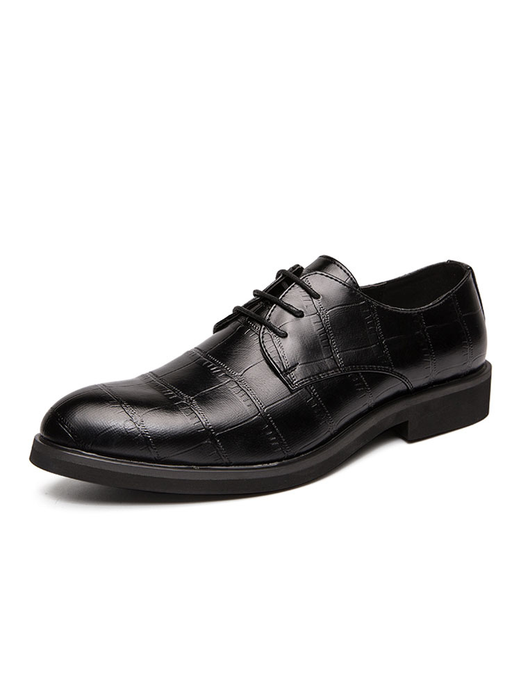 Shoes Men's Shoes | Men's Lace Up Croc Pattern Oxfords Wedding Dress Shoes - JC01850