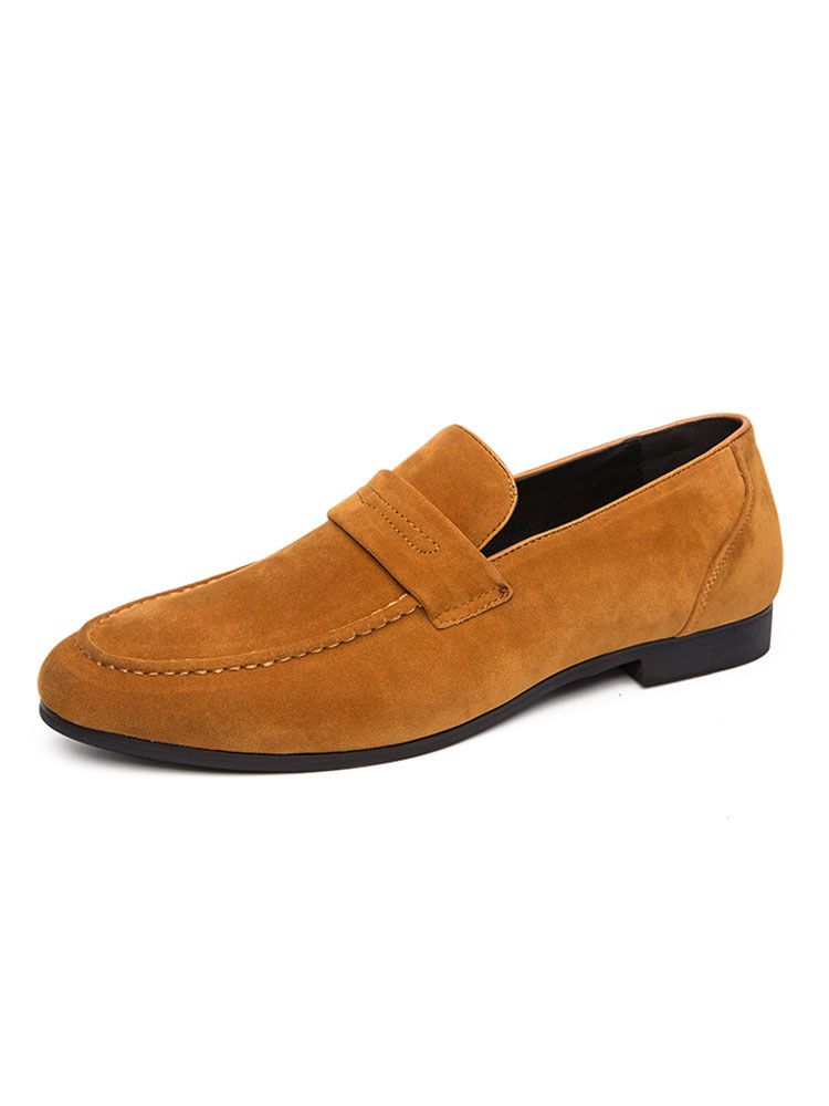 Zapatos de hombre | Zapatos mocasines para hombre Mocasines amarillos sin cordones con tachuelas de cuero PU acogedor - SF42989