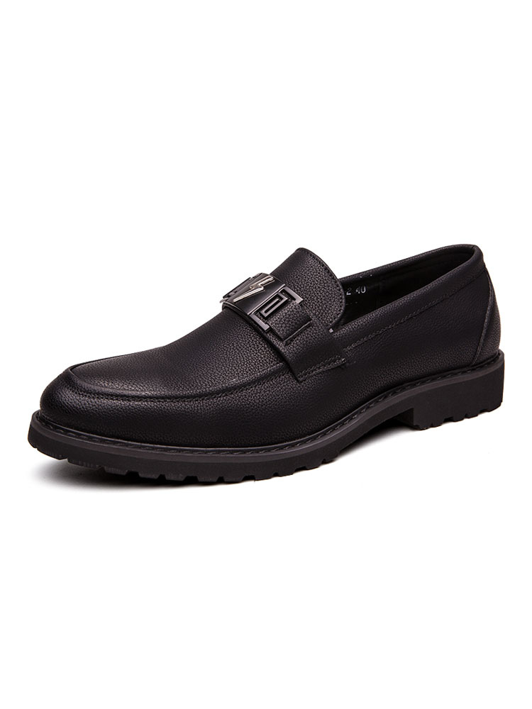 Shoes Men's Shoes | Men's Lightning Buckle Black Loafers - YT08631