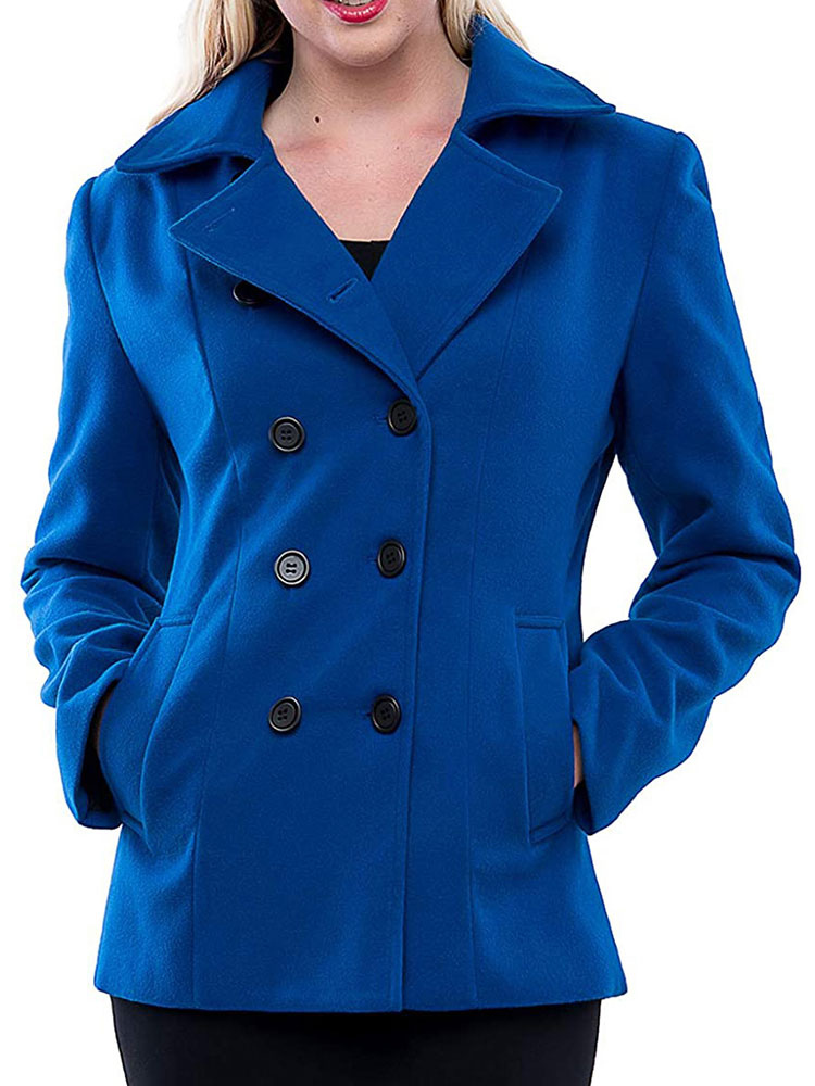 Women's Clothing Outerwear | Coats For Women Casual Windbreaker Turndown Collar Long Sleeves Black Winter Coat Cozy Active Outerwear - MN72509