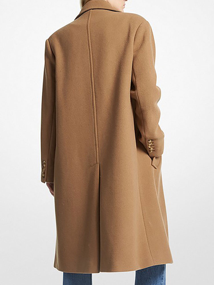 Women's Clothing Outerwear | Wrap Coat For Woman Turndown Collar Long Sleeves Buttons Casual Dark Green Long Winter Coat - CC55285