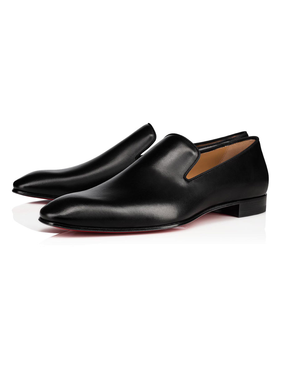 Zapatos de hombre | Zapatos Mocasines De Hombre Zapatos De Traje Negros De Charol Con Punta Cuadrada Sin Cordones - LY94055
