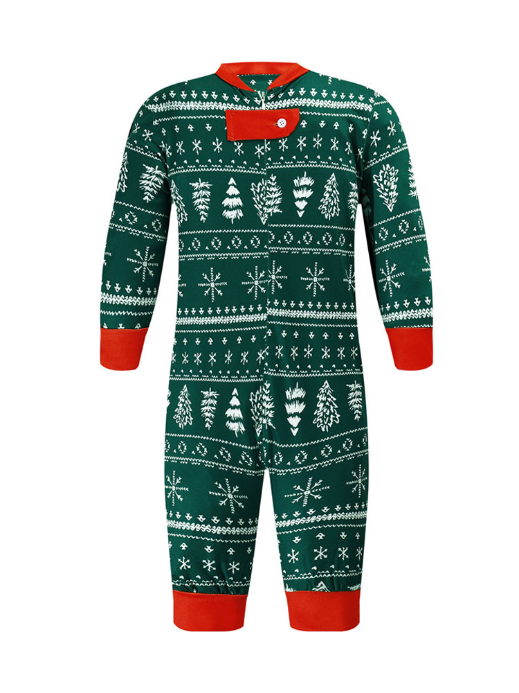 Pijamas familiares para pantalones con patrón navideño poliéster para adultos Conjunto superior de 2 piezas - Milanoo.com
