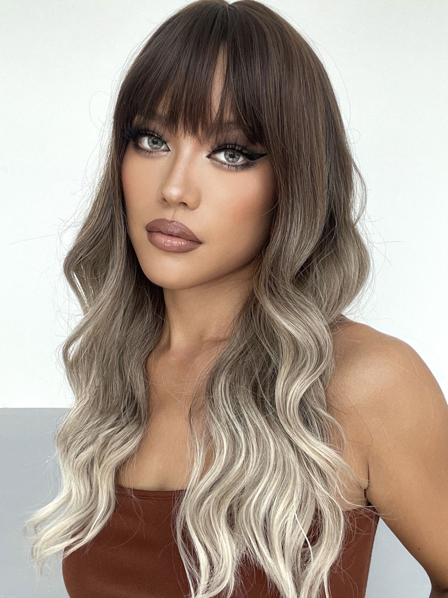 Women's Clothing Accessories | Long Wig For Woman Ombre Curly Heat Resistant Fiber Layered Long Synthetic Wigs - GS05664