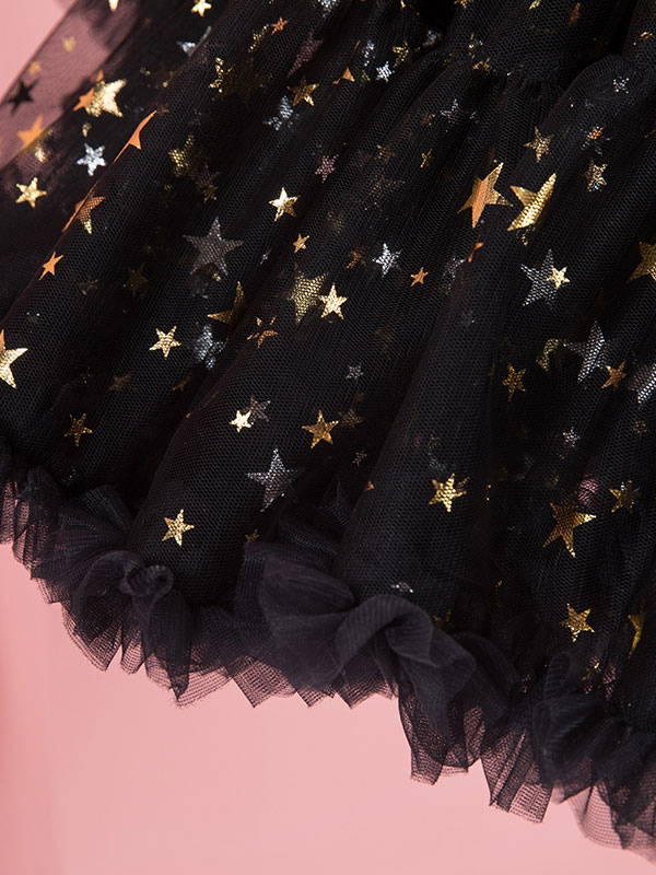 Costumes Lolita | Gothic Lolita Petticoats Black Stars Print Polyester Lolita Skirt - KY83196