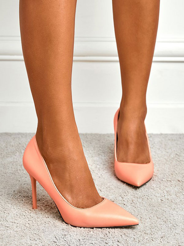Zapatos de Mujer | Tacones altos para mujer Punta puntiaguda Tacón de aguja Chic Orange Pump - DP56384