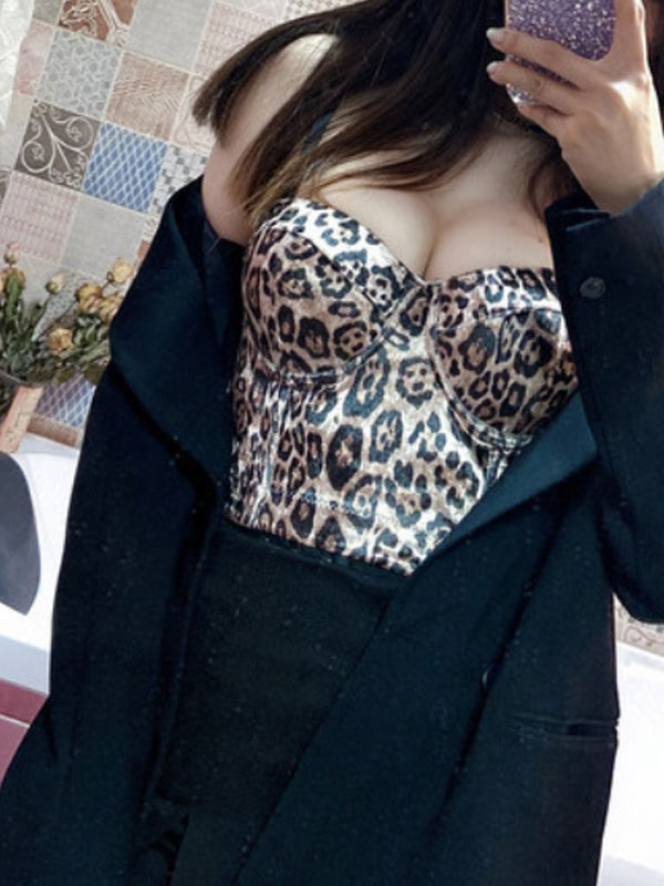 Moda Mujer Tops | Top sexy para mujer Correas Cuello Correas ajustables Sin mangas Estampado de leopardo Poliéster Tops de verano - GF19586