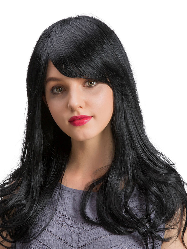 Women's Clothing Accessories | Human Hair Wigs For Woman Black Mixed Hair Tousled Casual Long Human Hair Wigs - DT05636