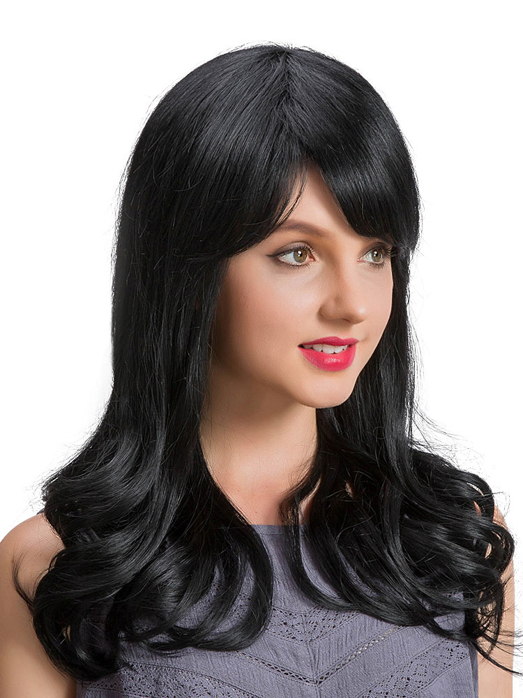 Women's Clothing Accessories | Human Hair Wigs For Woman Black Mixed Hair Tousled Casual Long Human Hair Wigs - DT05636