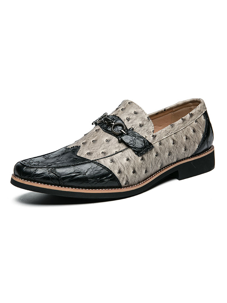 Zapatos de hombre | Mocasines para hombre Zapatos negros de cuero de PU Detalles metálicos Obra de arte Zapatos bajos Mocasines - CC49959