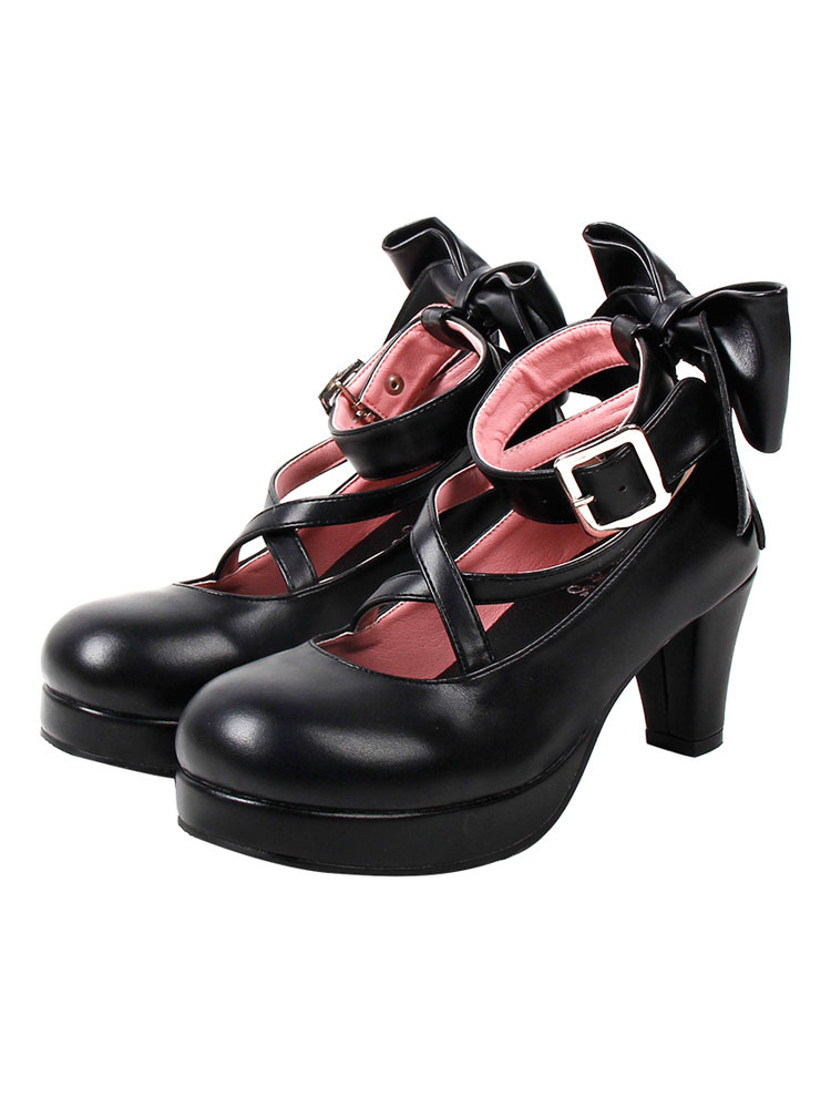 Mary Jane womens Lolita Sweet l2 Creepers Cross Strappy Platform Shoes bowknot 