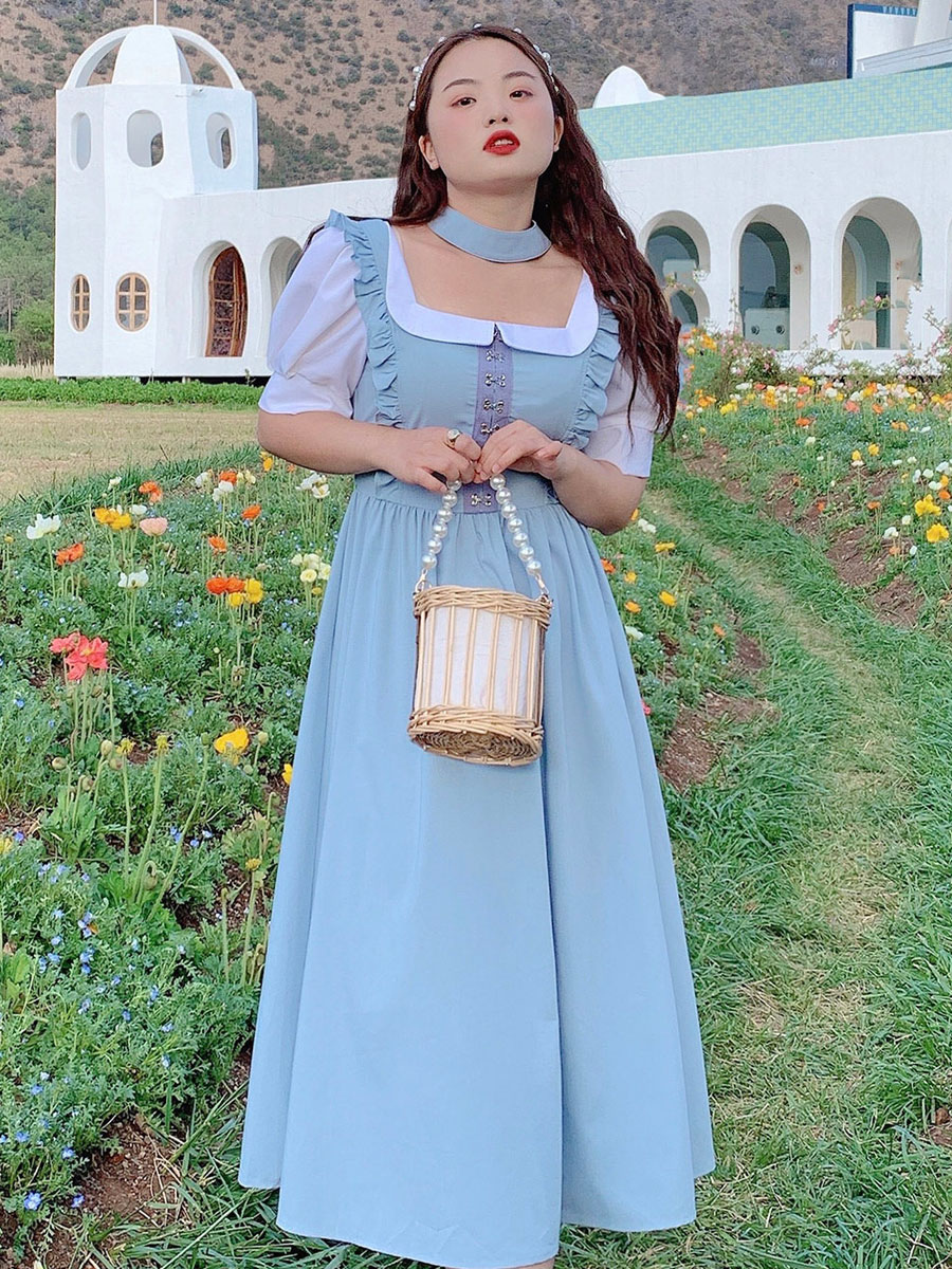 sky blue one piece dress