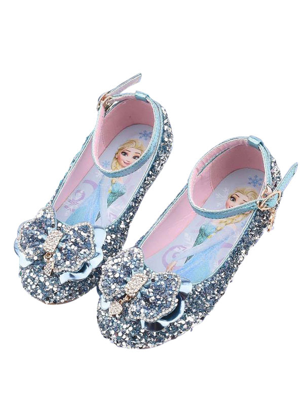 Shoes Occasion Shoes | Flower Girl Shoes Sequined Bow Ankle Strap Flats - OD70659