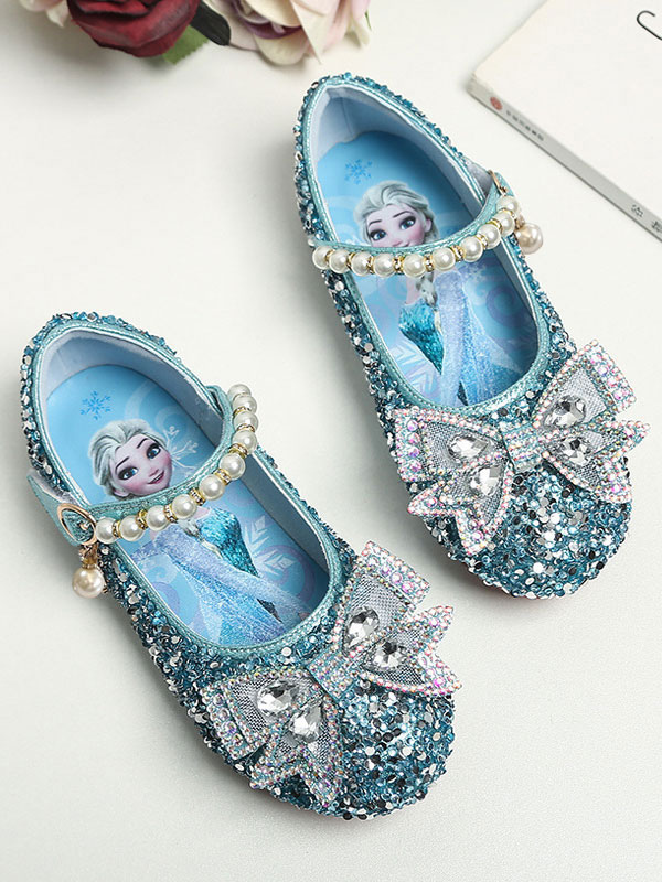 Shoes Occasion Shoes | Girls Glitter Pearls Mary Jane Flat Flower Girl Shoes - WF76548