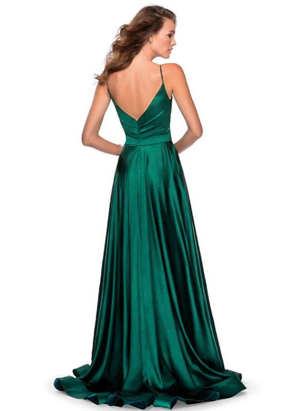 Satin Forest Green Bridesmaid Dresses