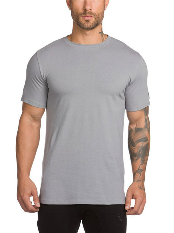 Men's Clothing T-Shirts & Tanks | Short Sleeve Round Neck Basic T Shirts For Men - OH77345
