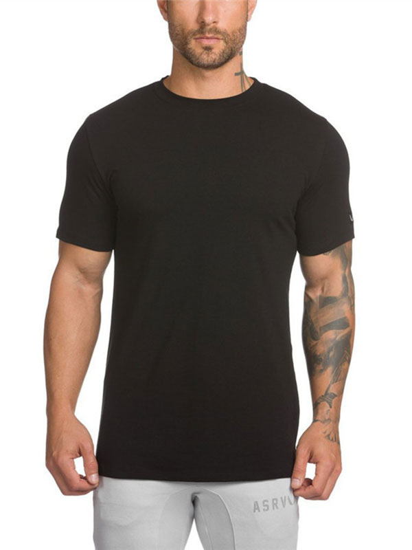 Men's Clothing T-Shirts & Tanks | Short Sleeve Round Neck Basic T Shirts For Men - OH77345