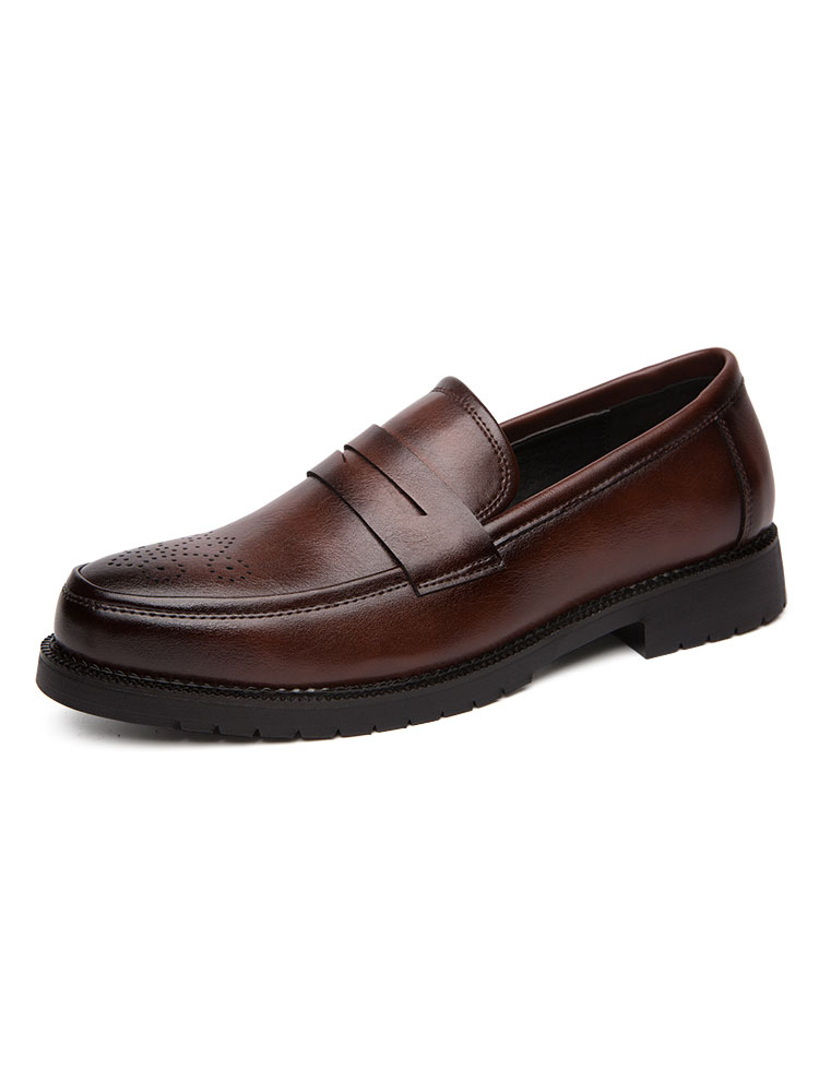 Zapatos de hombre | Mocasines para hombre Zapatos cómodos de cuero de PU con correa de monje Ombre Slip-On Café Zapatos de traje marrón - XT49238