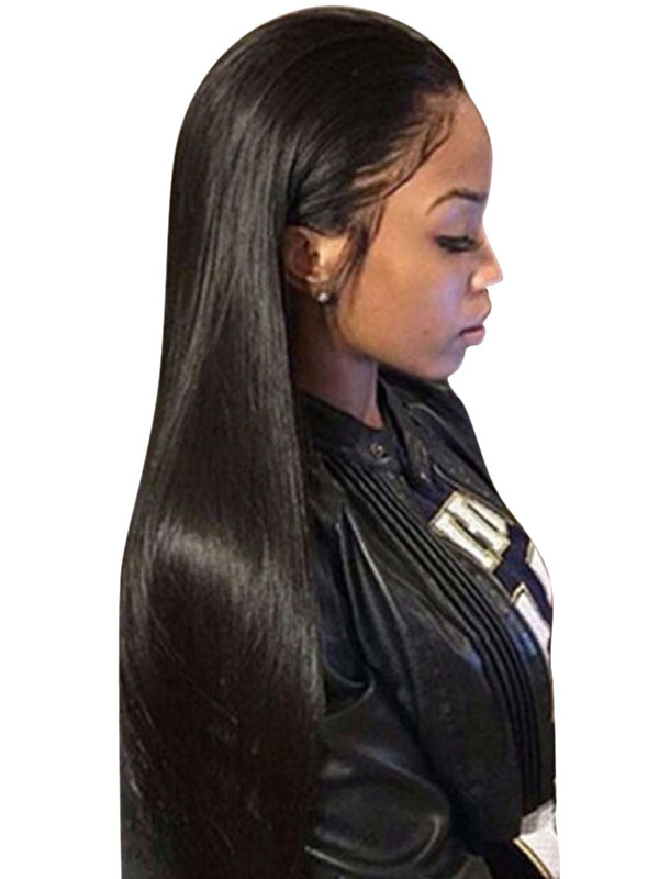 Women's Clothing Accessories | Women Black Straight Long Wig Heat Resistant Fiber Chic Layered Long Synthetic Wigs - HE06592