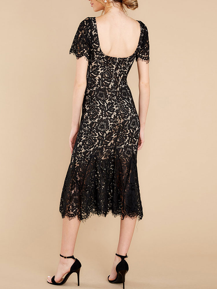 black lace dress no sleeves