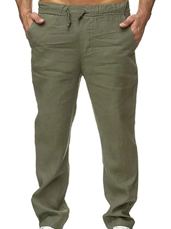 Men's Clothing Men's Pants | Men's Trousers Chic Natural Waist Tapered Fit Hunter Green Men's Pants - YI97951
