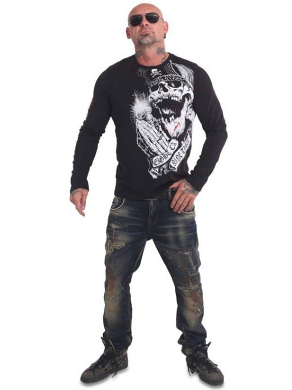 Men's Clothing T-Shirts & Tanks | T-shirts Chic Jewel Neck Long Sleeves - IN08312