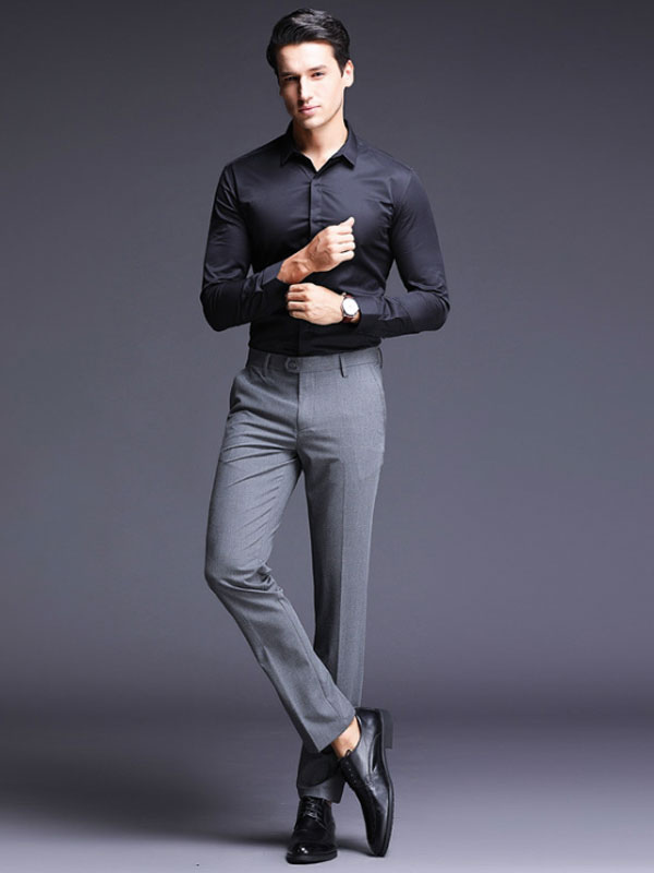 Men's Clothing Men's Pants | Men's Dress Pants Grey - EQ09895
