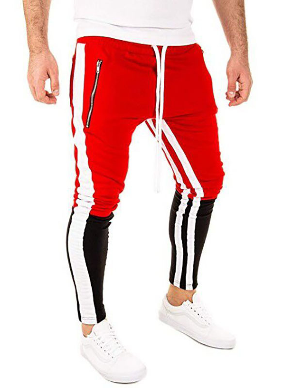 Men's Clothing Men's Pants | Men's Trousers Casual Natural Waist Red Men's Pants - LI78917