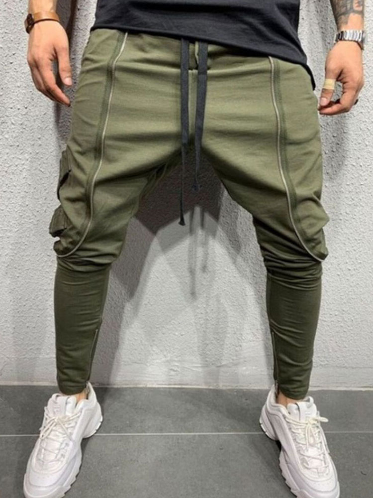 Men's Clothing Men's Pants | Men's Trousers Chic Natural Waist Tapered Fit Hunter Green Men's Pants - EB91594