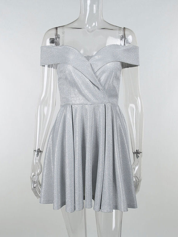 Women's Clothing Dresses | Party Dresses White Halter Sleeveless Semi Formal Dress - HH70950